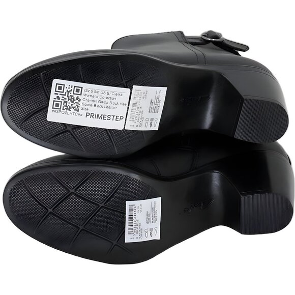 Clarks Charlten Gema Leather Block Heel Ankle Bootie Black Women's US 5.5M - Picture 6 of 6